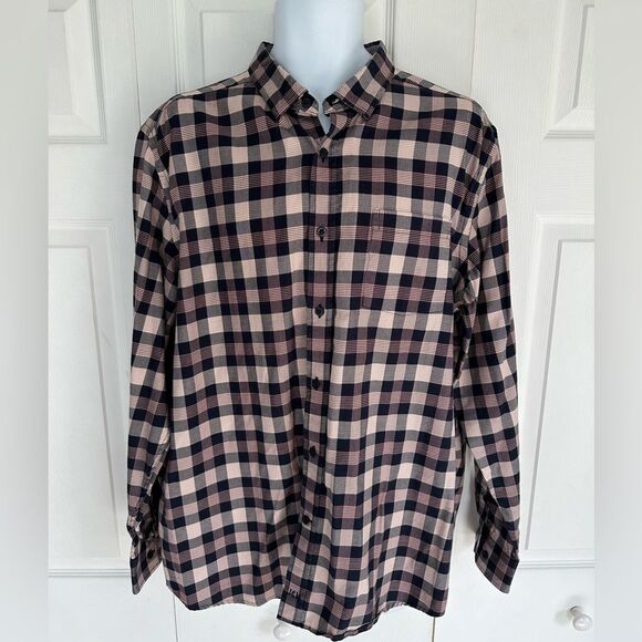 Johnston & Murphy Plaid Button Down Shirt Long Sleeve Cotton Mens XL - Picture 1 of 14